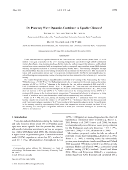 Do Planetary Wave Dynamics Contribute to Equable Climates?