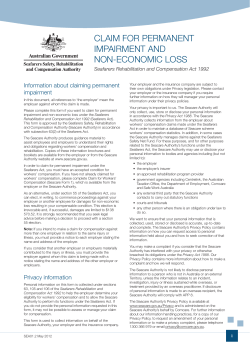 Claim for Permanent Impairment and non