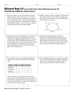 Simplifying Algebraic Expressions