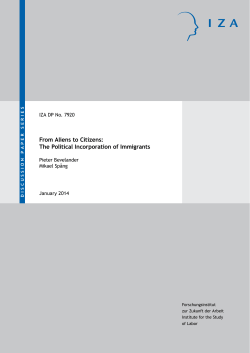 From Aliens to Citizens: The Political Incorporation of Immigrants