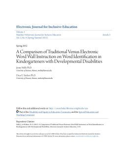 A Comparison of Traditional Versus Electronic