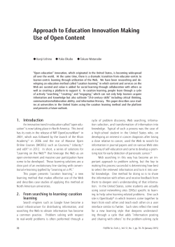 Approach to Education Innovation Making Use of Open