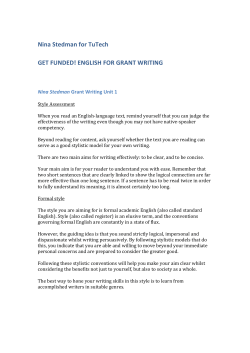 ENGLISH FOR GRANT WRITING