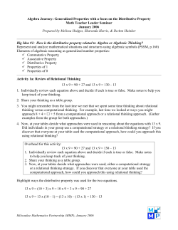 Algebra Journey: Generalized Properties with a focus on the