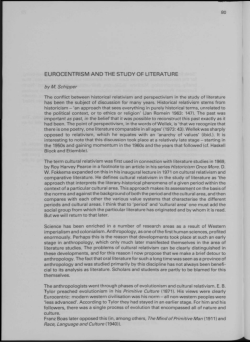 EUROCENTRISM AND THE STUDY OF LITERATURE