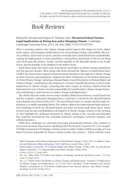 Michael B. Gerrard and Gregory E. Wannier (eds). Threatened