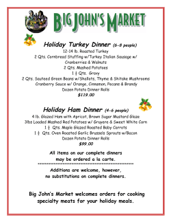 Holiday Turkey Dinner (6-8 people)