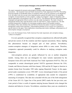 Anti-Corruption Strategies in EU and NAFTA Member States