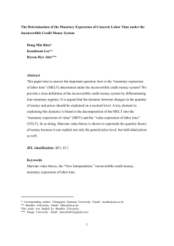 The determination of the monetary expression of labor time under
