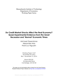 Do Credit Market Shocks Affect the Real Economy?
