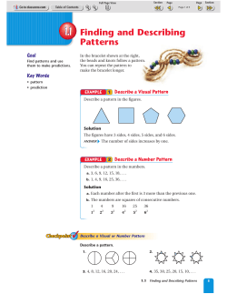 1.1 Finding and Describing Patterns