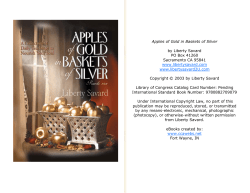 Apples of Gold in Baskets of Silver by Liberty Savard PO Box 41260