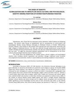 the crises of identity: globalization and its impacts on socio