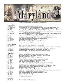 Maryland - The Genealogy Center