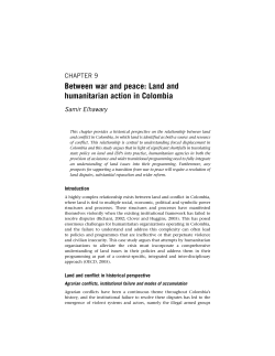Between war and peace-Land and humanitarian action in Colombia