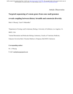 Targeted sequencing of venom genes from cone snail