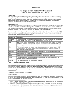 The Output Delivery System (ODS) from Scratch