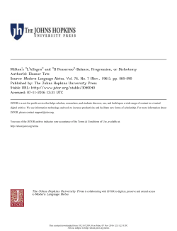 Eleanor Tate, Milton`s L`Allegro and Il Penseroso, 1961