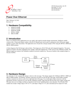 Power Over Ethernet 1. Hardware Compatibility 2. Introduction 3