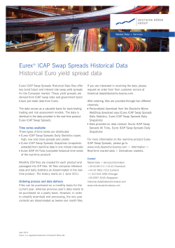 Eurex&reg; ICAP Swap Spreads Historical Data Historical Euro yield
