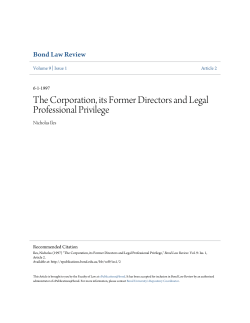 The Corporation, its Former Directors and Legal