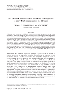 The effect of implementation intentions on prospective memory