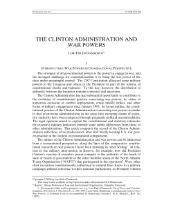 The Clinton Administration and War Powers