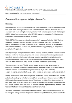 Can we edit our genes to fight disease?