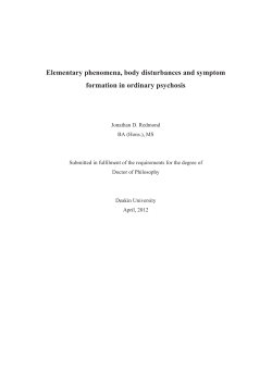 Elementary phenomena, body disturbances and - DRO