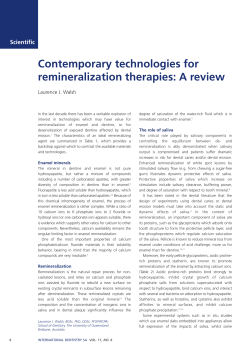 Contemporary technologies for remineralization therapies