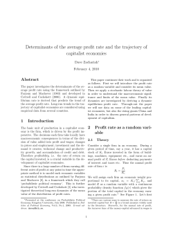 Determinants of the average profit rate and the trajectory of capitalist