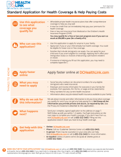 Health Insurance Marketplace Standard Form and Instructions