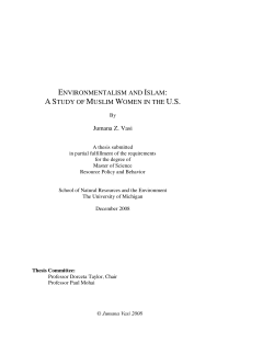 environmentalism and islam: astudy of muslim women