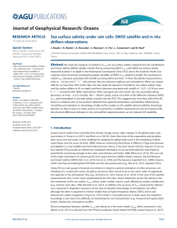 Sea surface salinity under rain cells: SMOS satellite and in situ