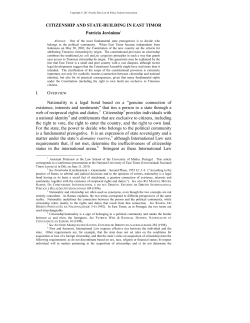 Citizenship and State-Building in East Timor