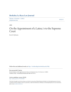 On the Appointment of a Latina/o to the Supreme Court