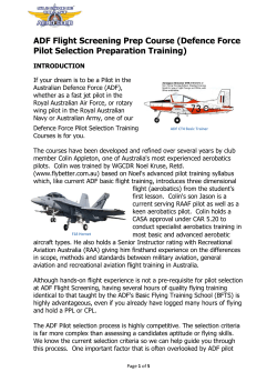 ADF Flight Screening Prep Course