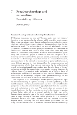 7 Pseudoarchaeology and nationalism