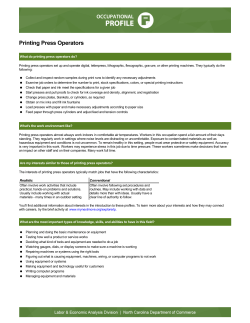 Printing Press Operators