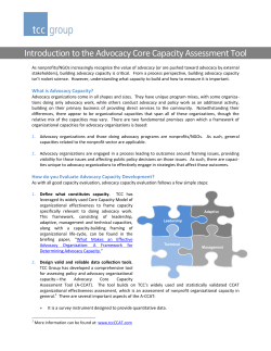 Introduction to the Advocacy Core Capacity Assessment Tool