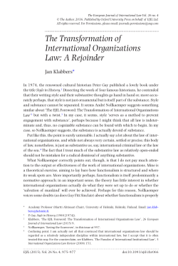 The Transformation of International Organizations Law: A Rejoinder