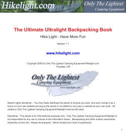 The Ultimate Ultralight Backpacking Book