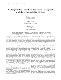 Professional Development as a Reform Strategy in Rural Schools