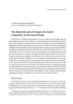 The allegorical sense of Gregory the Great`s commentary on the