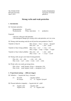Strong verbs and weak preterites