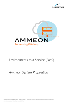 Environments as a Service (EaaS) Ammeon System Proposition