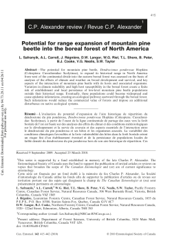 Potential for range expansion of mountain pine beetle into the