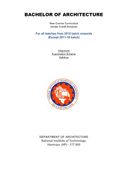 BACHELOR OF ARCHITECTURE