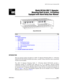 Model M1544-200 T1 Repeater) Mounting Shelf (4-Inch, 14