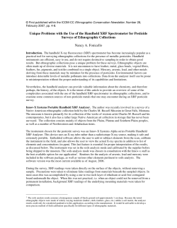 Unique Problems with the Use of the Handheld XRF - ICOM-CC